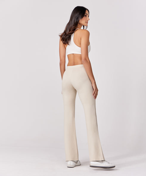 Ponte Flared Beige Pant